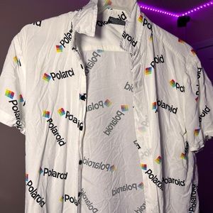 White Button Down Polaroid Shirt Casual